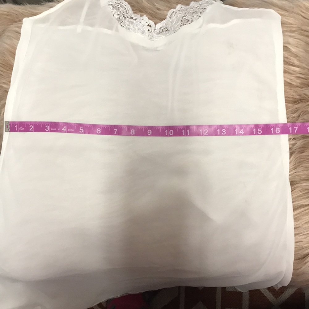 Vintage SLIP Dress Shear w Lace off White by Dentelle Size M - Picture 12 of 15